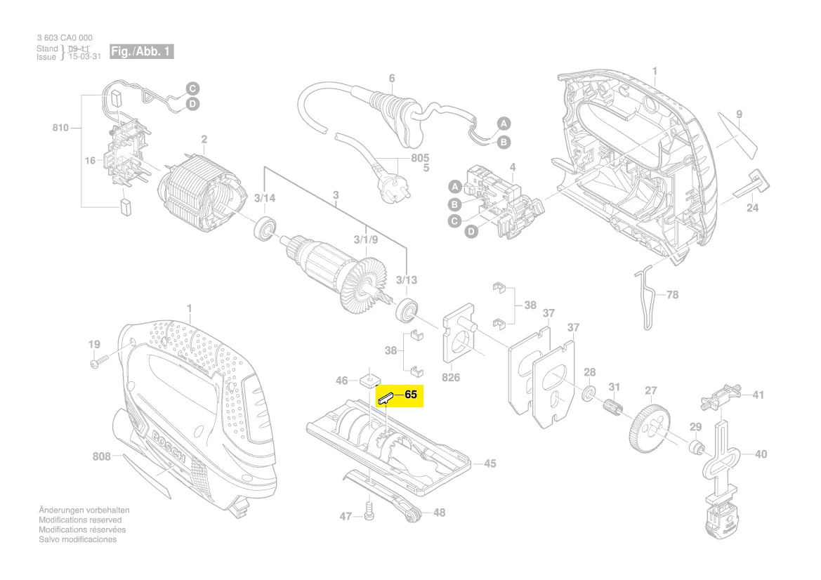 Cran réglage plaque de base réf. 2 609 003 349